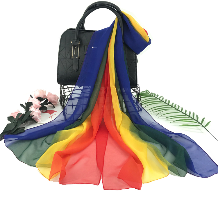 夏天围脖长款桑蚕丝舞蹈纱巾