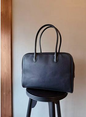 包税包邮日本arts science经典通勤百搭牛皮长柄保龄球手提包S号