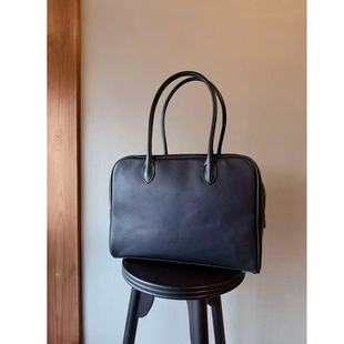 包税包邮日本arts science经典通勤百搭牛皮长柄保龄球手提包S号