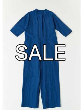 折扣 特价日本humoresque上质丝棉麻清爽法式直筒宽松连体裤女