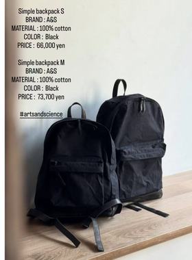 匆匆匆匆包税包邮日本arts science新款日常轻便拉链黑色双肩包