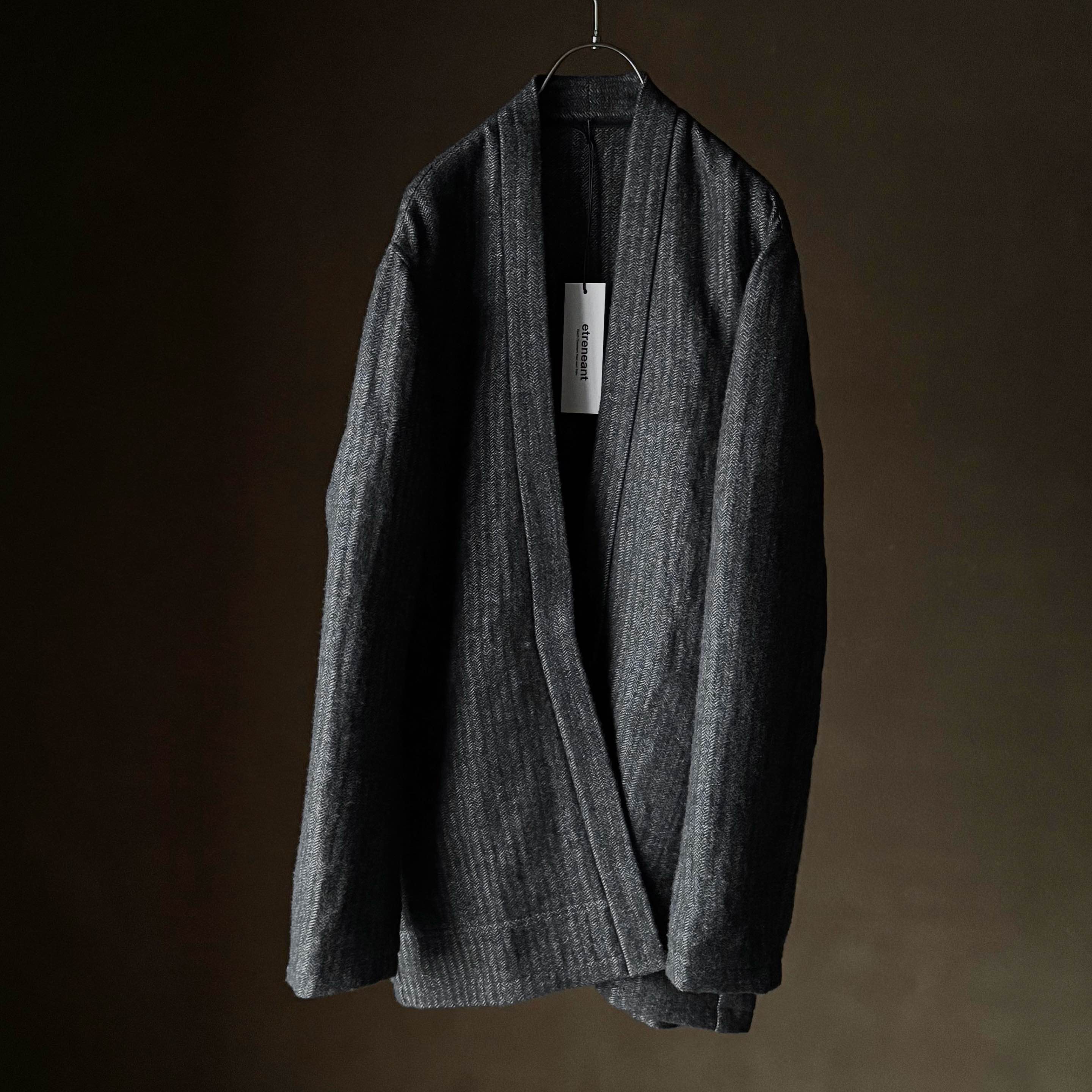 etreneant厚款直筒羊毛开衫外套