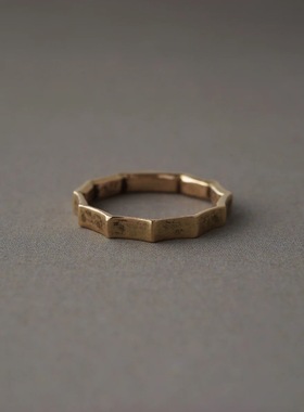 noguchi复古简约素金手工制戒指