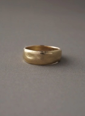 noguchi14K镀金复古素金尾戒女性