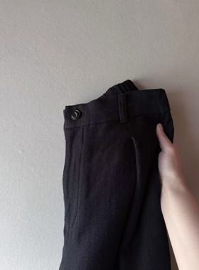 匆匆匆匆包税包邮日本arts science厚款松紧腰围高腰黑色阔腿裤女