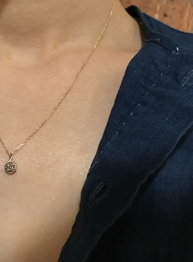 日本手工镂空镶嵌菱形项链包邮