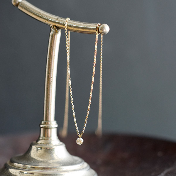 noguchi一粒钻石精简锁骨项链女