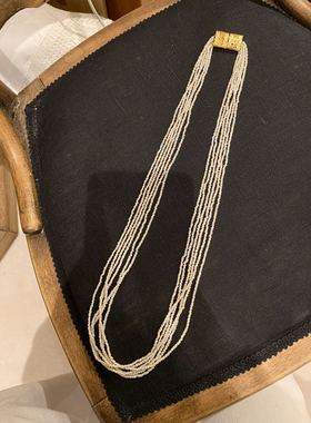 MAISONRUBUS复古mini珍珠长项链