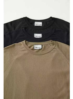 包税包邮日本humoresque上质细腻纯棉薄款圆领长袖基础款针织衫