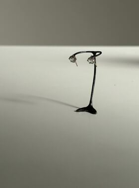 包税包邮日本代购noguchi职人手工制作玫瑰切割白色钻石耳钉女款