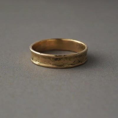 noguchi14K镀金复古做旧手工戒指