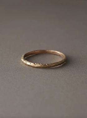 noguchi法式手工素金叠戴戒指