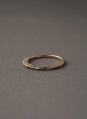 noguchi14K镀金素圈尾戒戒指