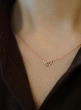 日本手工钻石镶嵌不规则项链包邮