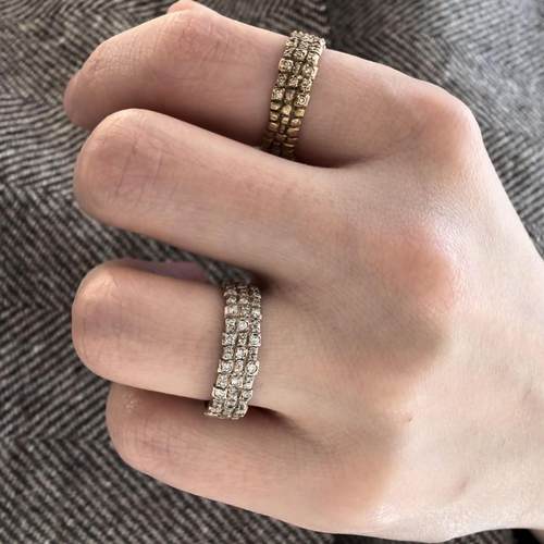 noguchi秋冬新款手工排钻宽戒指