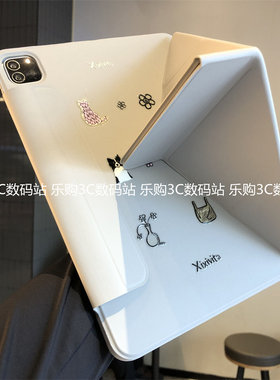 ins花瓶猫狗一体3+Y折百变多角度适用苹果iPad10保护套Pro11第7/8/9代Air765可爱10.2寸9.7搭扣apid硅胶壳A16