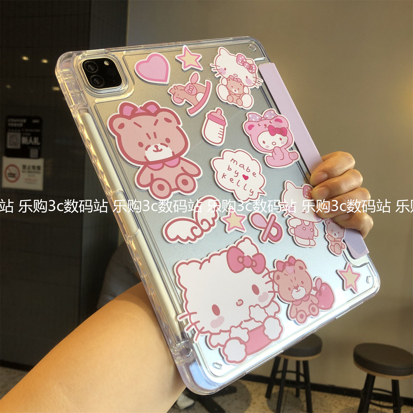 可爱卡通贴纸iPadPro11保护套透明2025新款第11代10.9亚克力Air654适用M34苹果10.2寸9.7防摔aipaid6平板硬壳