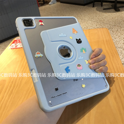 DIY滴胶360度旋转亚克力iPad11代保护壳789代笔槽2025新款第10代Air456适用M345苹果10.2寸9.7防弯平板电脑套