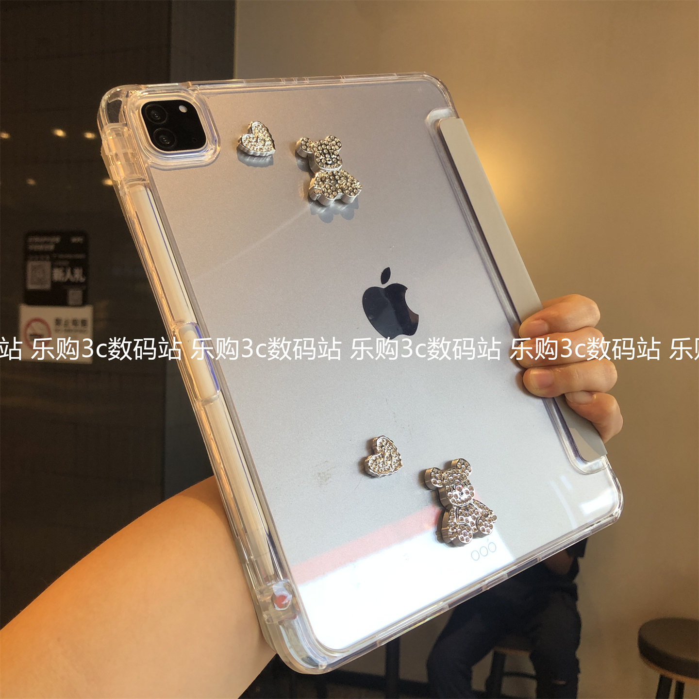 3+Y折叠亚克力适用苹果iPad11代a16保护套789代10.2寸Air567横竖屏Pro11防弯10.9寸9.7笔槽apad透明mini4硬壳