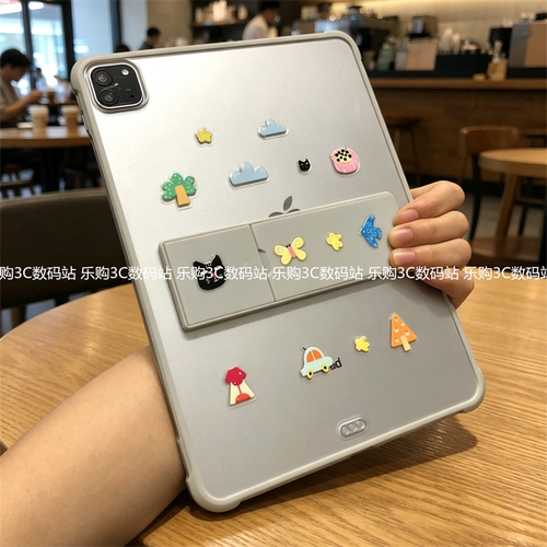 ins风小黑猫苹果iPad11代保护套Air8磨砂2026款第10代10.9带支架Air456适用10.2寸9.7防弯aipaid9平板后壳a16
