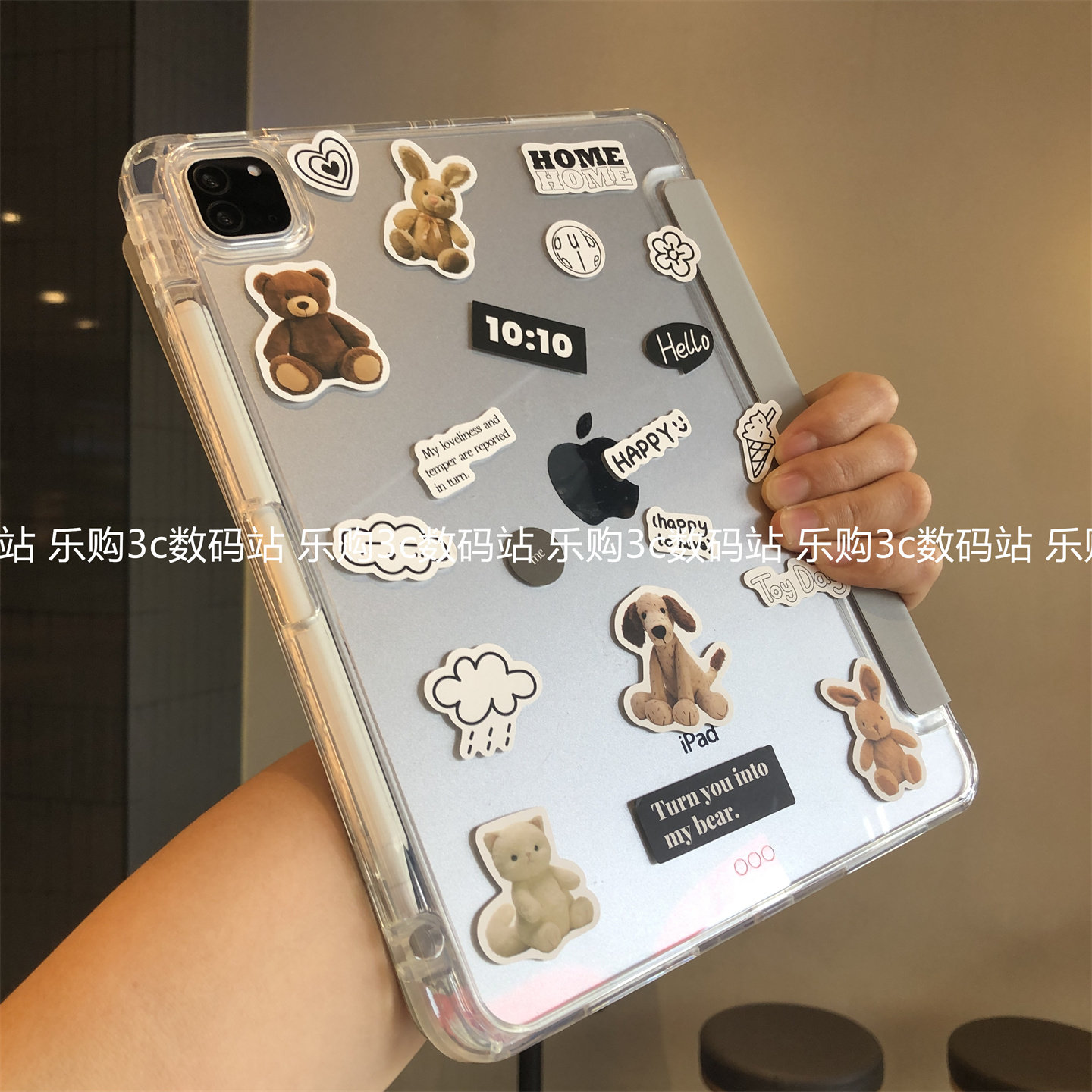 3+Y折叠亚克力适用苹果iPad11代a16保护套789代10.2寸Air567横竖屏Pro11防弯10.9寸9.7笔槽M234透明mini6硬壳