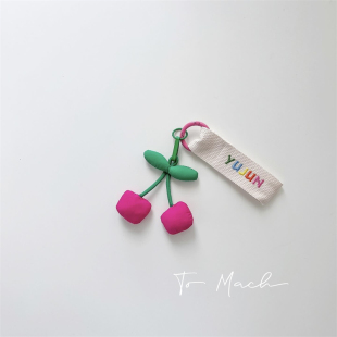 Mach韩国幼儿园宝宝名字牌卡通书包姓名挂扣妈咪包樱桃挂件