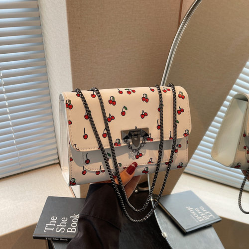 小清新樱桃时尚手提包女春夏2025新款潮小众斜挎包洋气百搭小方包