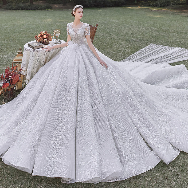 sunny bridal big tail high-end temperament wedding dresses f