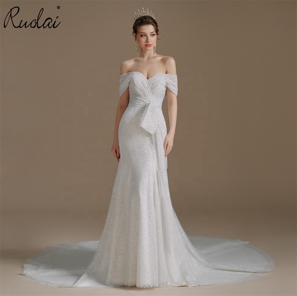 Ruolai QW01291 Elegant Off-shoulder Sweetheart Wedding Dress