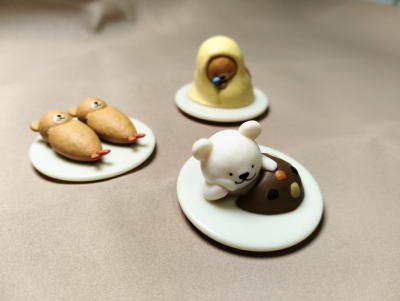 正版散货GSC良笑社晚安餐厅小熊日本扭蛋可爱食玩摆件炸虾咖喱饭