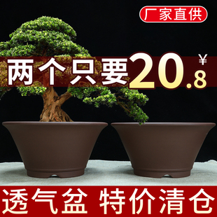 宜兴紫砂花盆清仓特价多肉吊兰简约盆景盆透气陶土绿萝绿植陶瓷盆