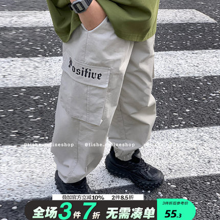 男童裤子夏季薄款防蚊裤男孩休闲裤中大童运动裤嘻哈街舞潮牌长裤