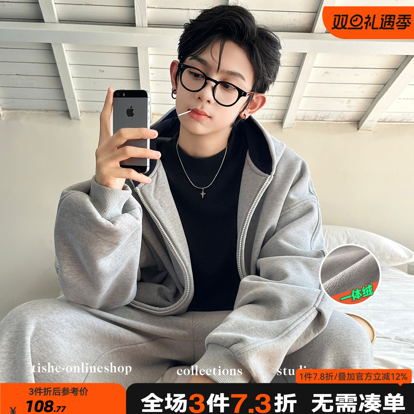 男童加绒外套2025秋冬季新款