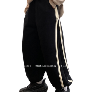 男童加绒裤子一体绒运动裤儿童加厚卫裤大童男装加宽大码冬装潮牌