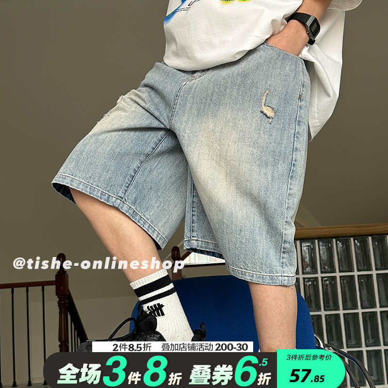 男童牛仔短裤2025新款夏季五分裤儿童中裤胖大童炸街宽松夏装潮牌