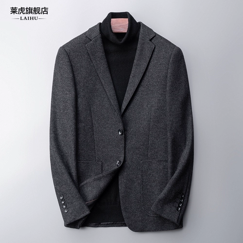 Демисезонный пиджак классического кроя для отдыха, модная универсальная шерстяная куртка, в корейском стиле