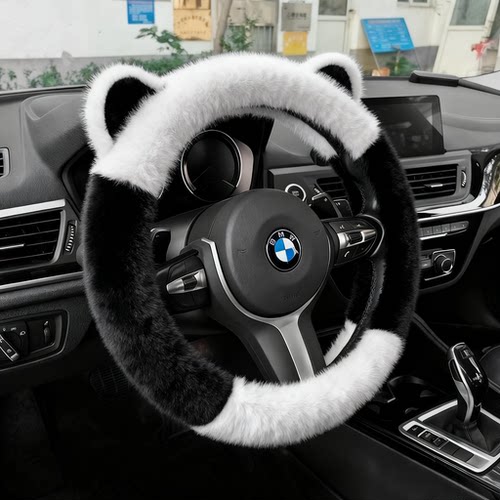 毛绒耳朵方向盘套冬季保暖