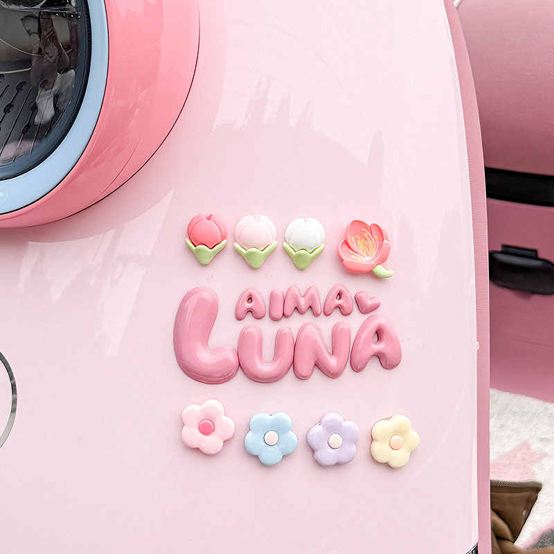 电动车桃花车贴樱花花朵饰品配件