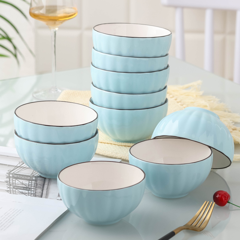 日式家用碗套装陶瓷饭碗小汤碗简