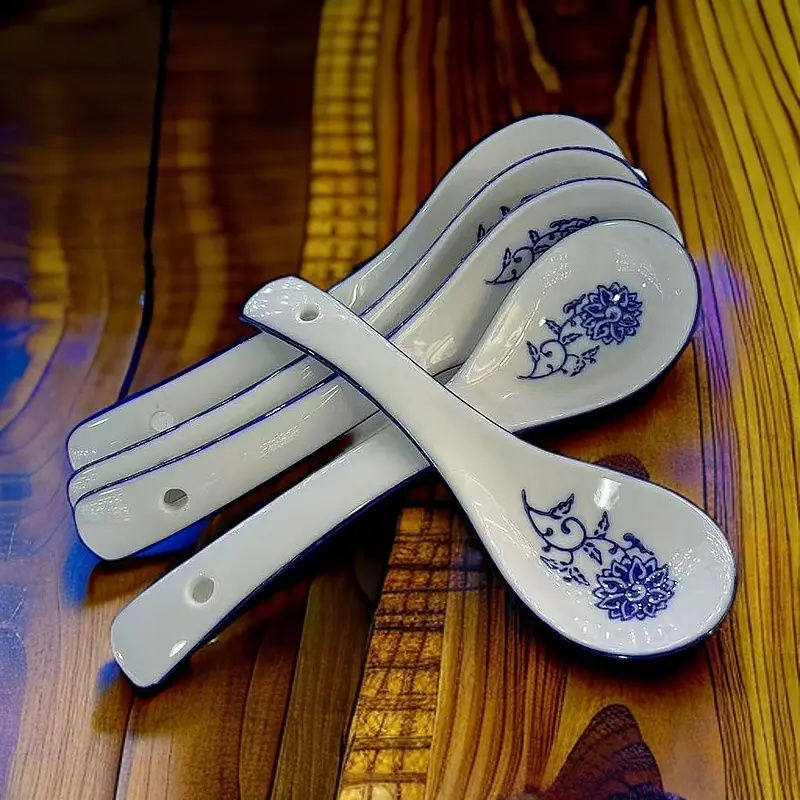 青花瓷勺子家用商用吃面勺子汤勺大号兰州拉面勺酒店调羹长勺饭勺,餐饮具,调羹/饭勺,淘宝优惠券,粉丝福利购,淘宝优惠卷