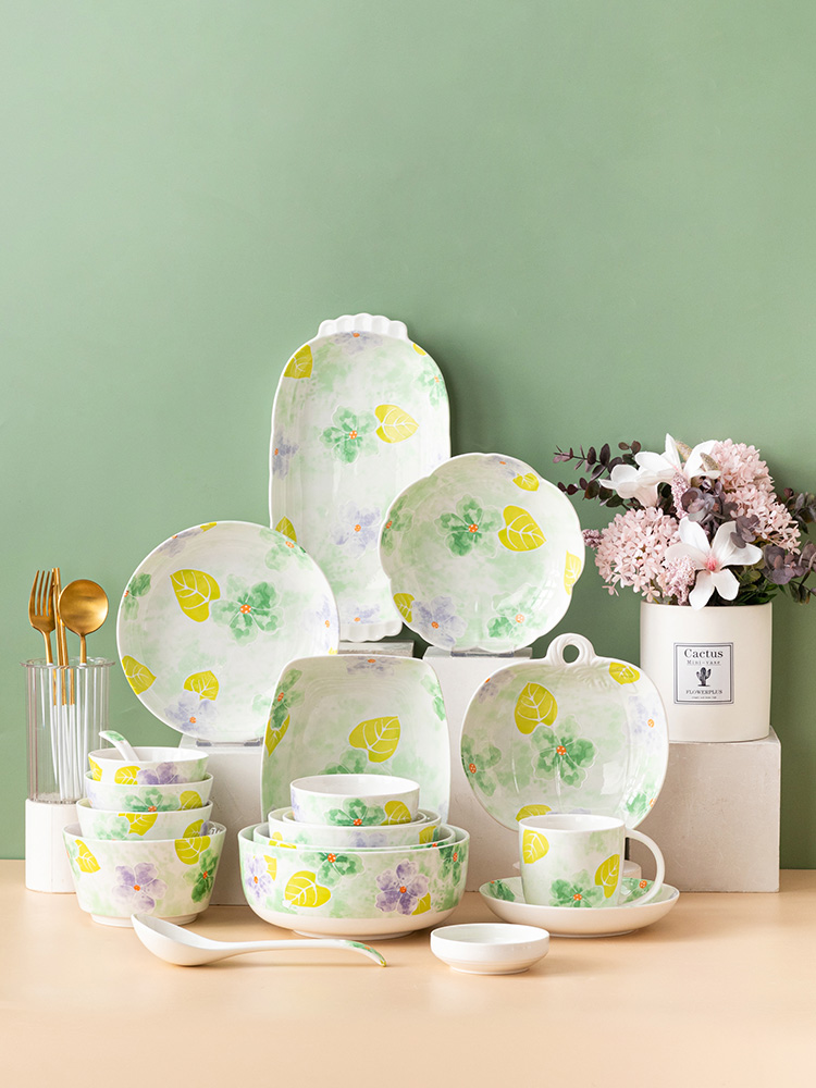 釉下釉下日式小清新碗盘组合