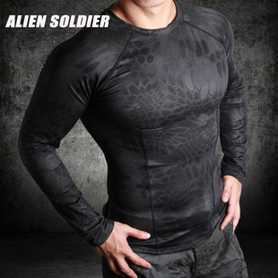 异种兵秋冬季蟒纹迷彩战术功能保暖内衣长袖T恤男式内衣军迷服饰