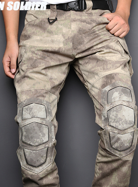 异种兵废墟迷彩户外加厚龟壳护膝摩托机车骑行战术军迷长裤男秋冬