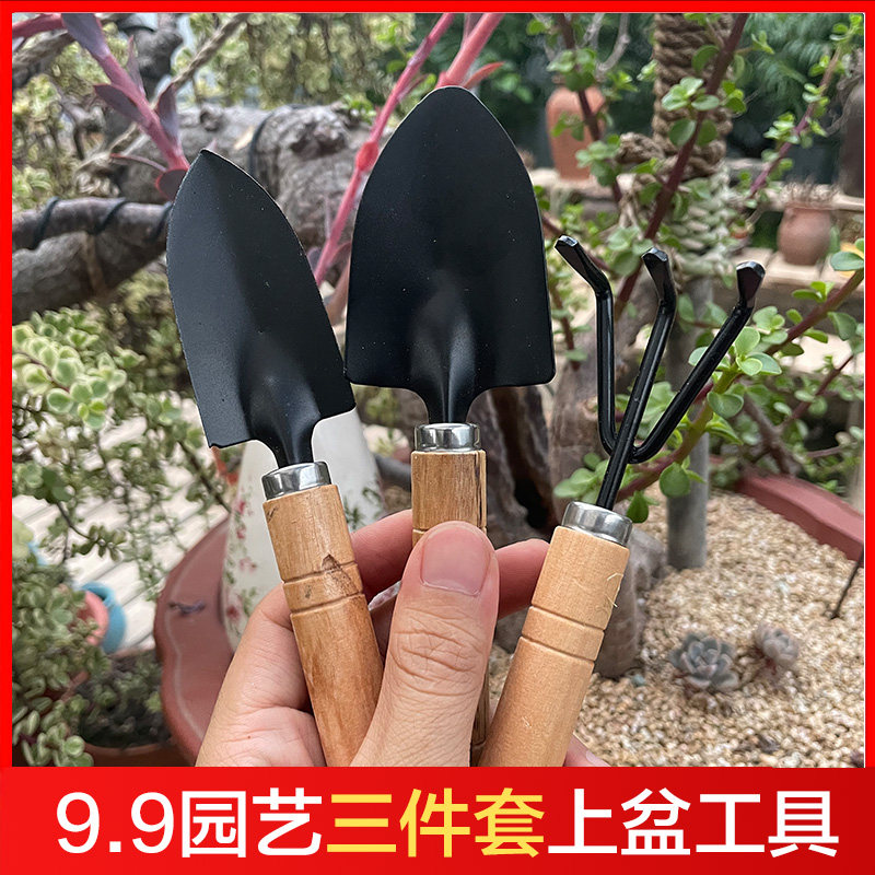 9.9包邮园艺工具三件套多肉上盆铲小耙种花种菜小铲子园艺小铲子怎么看?