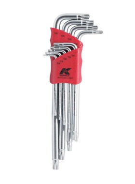 德国K牌正品09973PC-2H9易握式扁身特长L园杆星型中孔扳手L型扳手