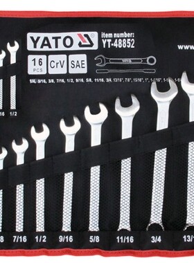 易尔拓YATO手动五金工具YT-48852 英制两用扳手组套16件套