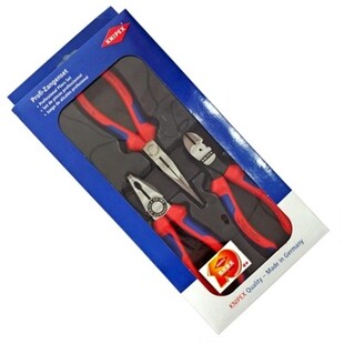 德国原装凯尼派克KNIPEX钳子3件套 老虎钳 尖嘴钳 斜口钳002011S5