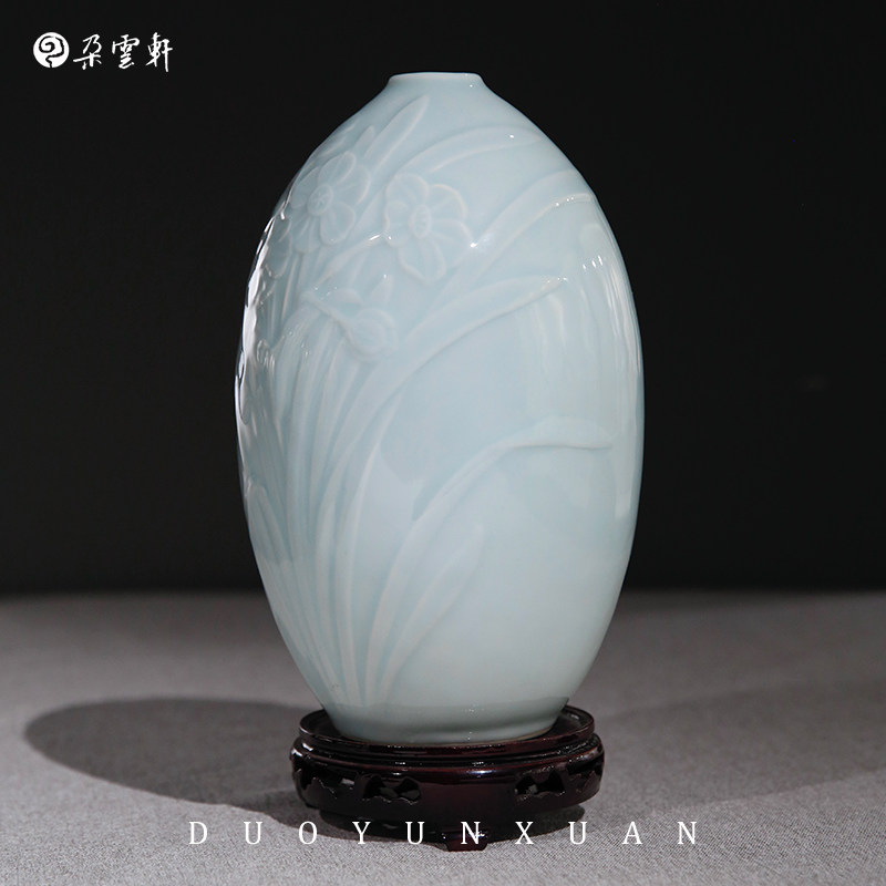 朵云轩简约青瓷浙江龙泉摆件瓷器
