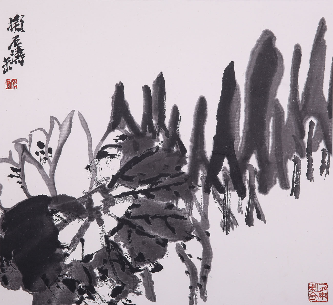 吴昌硕 荷花 【朵云轩木版水印】国画装饰画收藏馈赠家居非遗