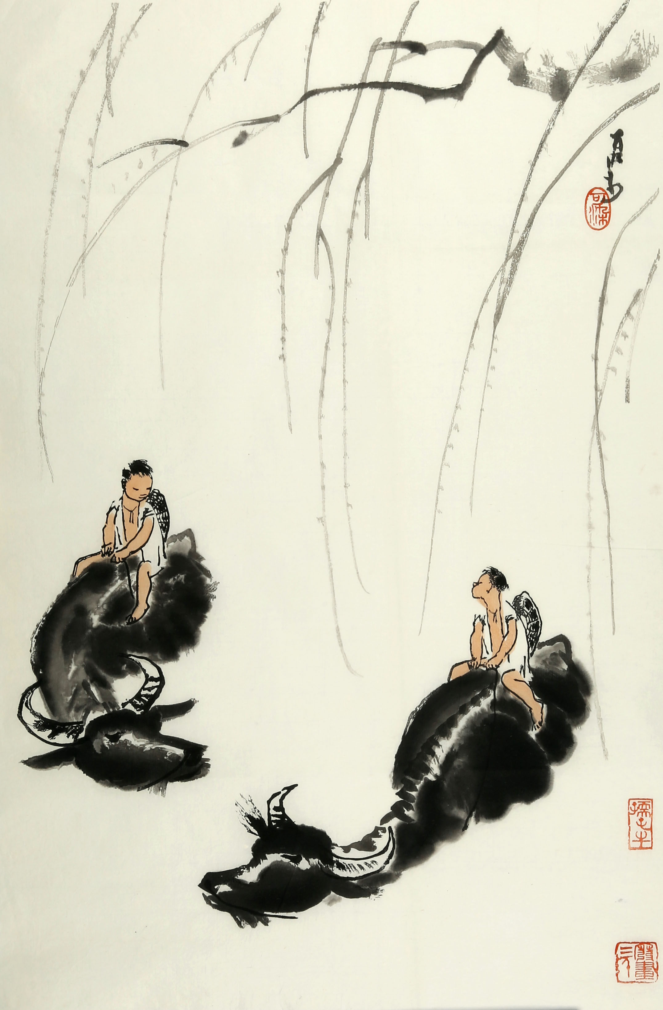 李可染 牧牛图【朵云轩木版水印】 国画装饰画收藏非遗家居